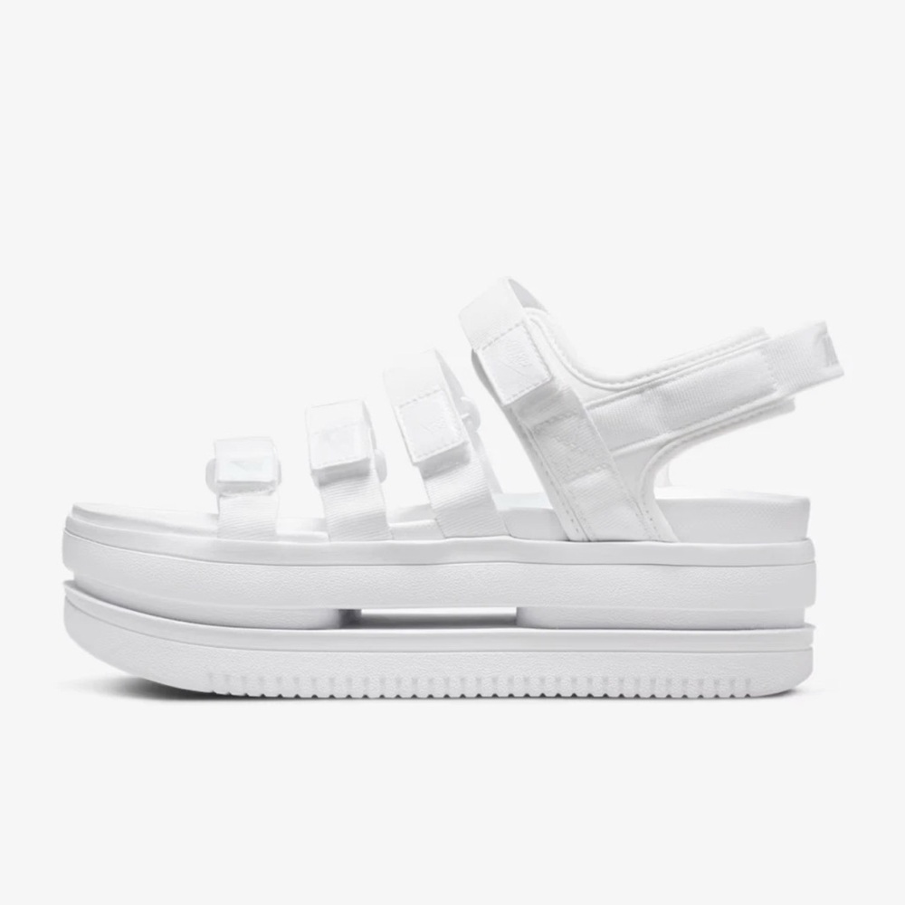 NIB Nike Icon Classic Women's Sandals Sneakers White Size 9 Strappy Platform